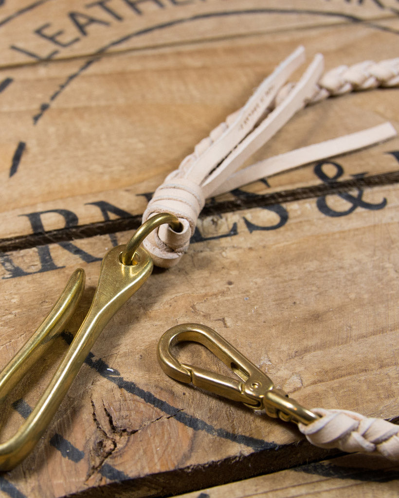 Barnes and Moore Heavy Duty Hand Braided Wallet Tether - Natural / Brass | Barnes and Moore Wallets & Key Fobs | JEANSTORE