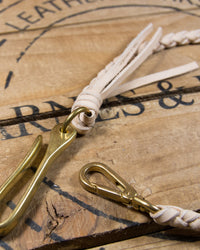 Barnes and Moore Heavy Duty Hand Braided Wallet Tether - Natural / Brass | Barnes and Moore Wallets & Key Fobs | JEANSTORE
