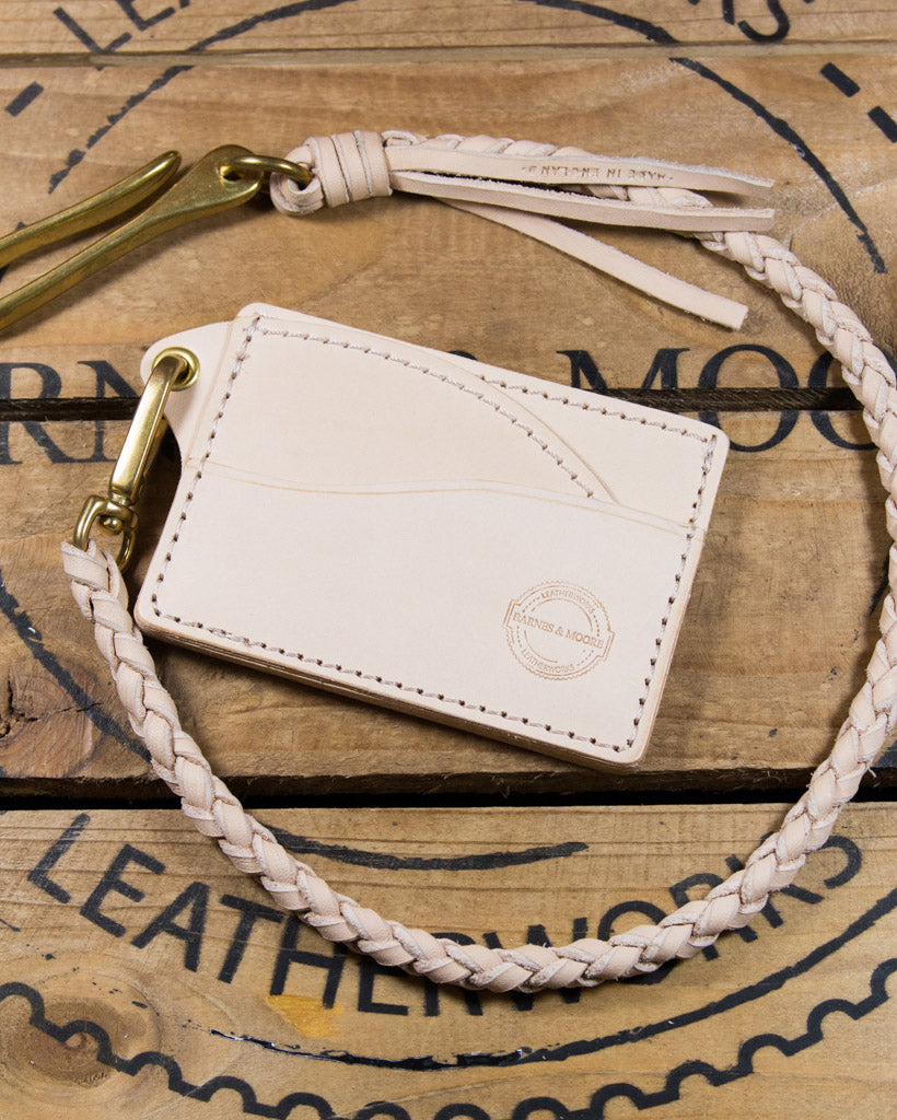 Barnes and Moore Heavy Duty Hand Braided Wallet Tether - Natural / Brass | Barnes and Moore Wallets & Key Fobs | JEANSTORE