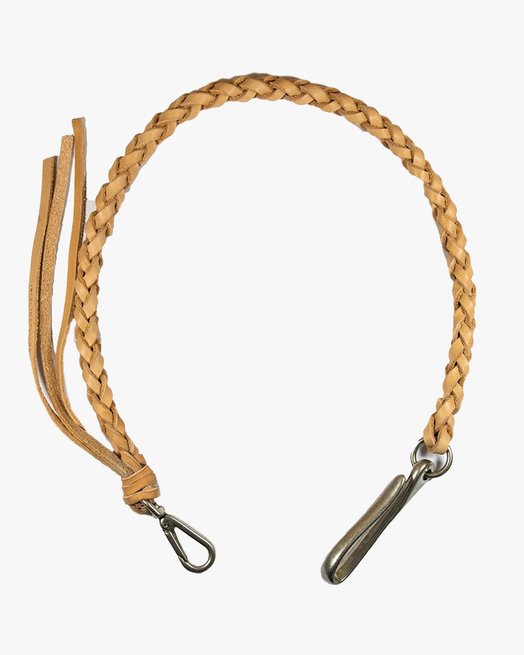 Barnes and Moore Heavy Duty Hand Braided Wallet Tether - Natural / Dull Nickel