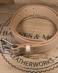 Barnes and Moore Harness Leather Heavyweight Belt - Natural / Nickel | Barnes and Moore Belts | JEANSTORE