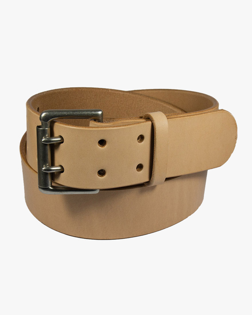 Barnes and Moore Harness Leather Heavyweight Belt - Natural / Nickel | Barnes and Moore Belts | JEANSTORE