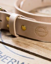 Barnes and Moore Roller Leather Belt - Natural / Brass | Barnes and Moore Belts | JEANSTORE