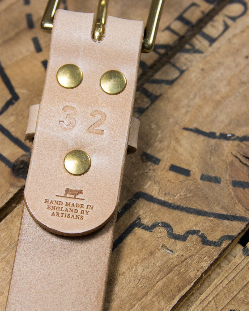 Barnes and Moore Roller Leather Belt - Natural / Brass | Barnes and Moore Belts | JEANSTORE