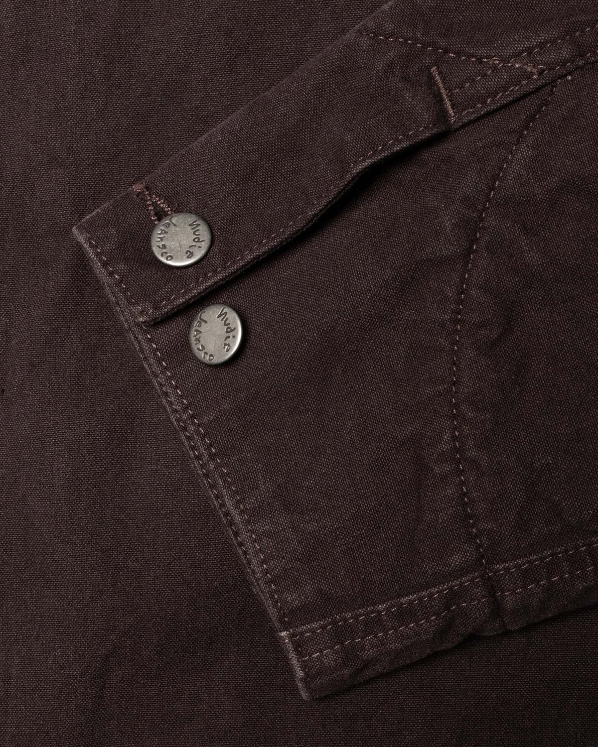 Nudie Jeans Blake Duck Canvas Zip Jacket - Dark Brown
