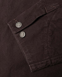 Nudie Jeans Blake Duck Canvas Zip Jacket - Dark Brown