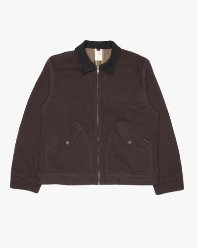 Nudie Jeans Blake Duck Canvas Zip Jacket - Dark Brown