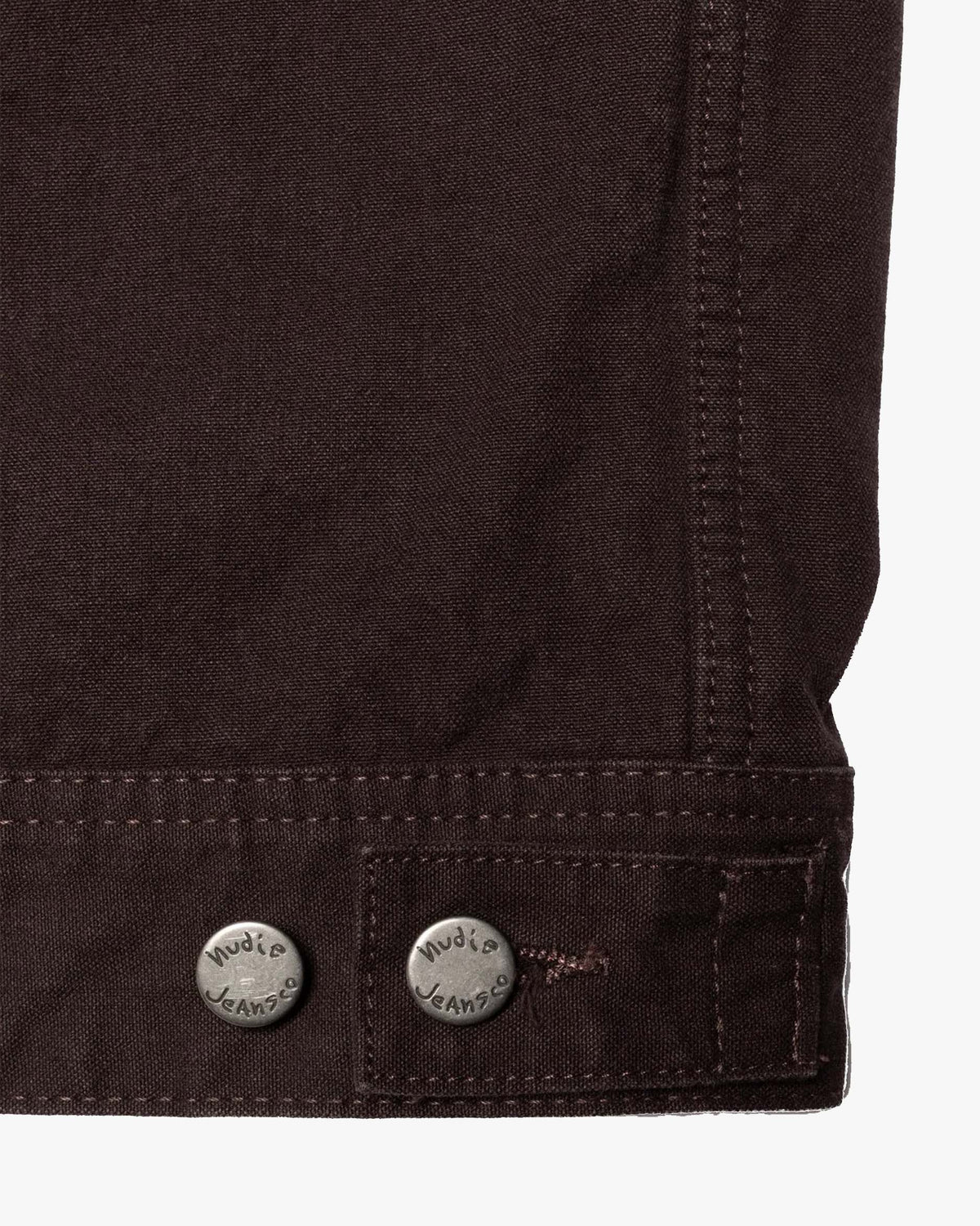 Nudie Jeans Blake Duck Canvas Zip Jacket - Dark Brown