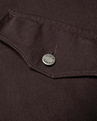 Nudie Jeans Blake Duck Canvas Zip Jacket - Dark Brown