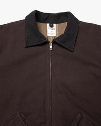Nudie Jeans Blake Duck Canvas Zip Jacket - Dark Brown