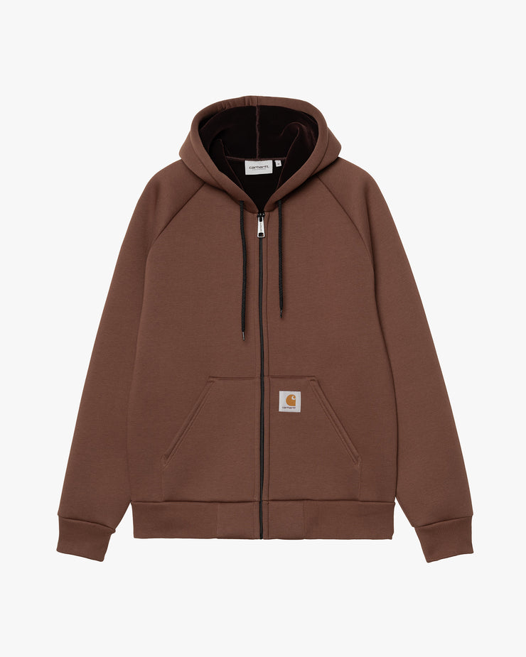 Carhartt WIP Car-Lux Hooded Jacket - Offroad / Black | Carhartt WIP Jackets & Coats | JEANSTORE