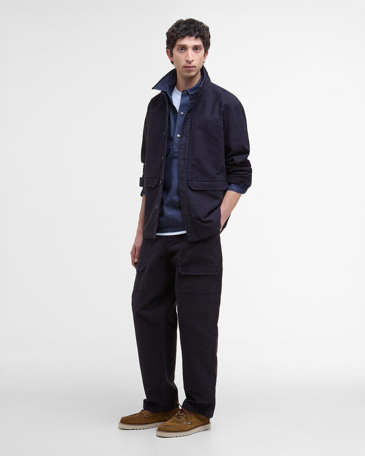 Barbour Heritage Newbirch Oversized Cotton Sateen Overshirt - Navy | Barbour Shirts | JEANSTORE