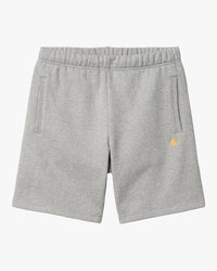Carhartt WIP Chase Sweat Shorts - Grey Heather / Gold | Carhartt WIP Shorts | JEANSTORE