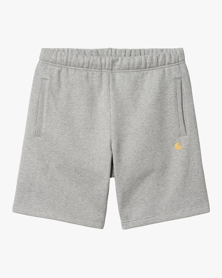 Carhartt WIP Chase Sweat Shorts - Grey Heather / Gold