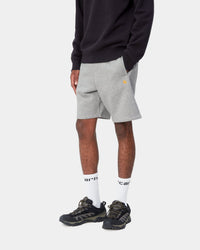 Carhartt WIP Chase Sweat Shorts - Grey Heather / Gold | Carhartt WIP Shorts | JEANSTORE