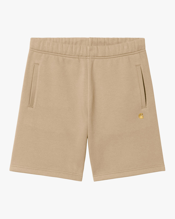 Carhartt WIP Chase Sweat Shorts - Sable / Gold