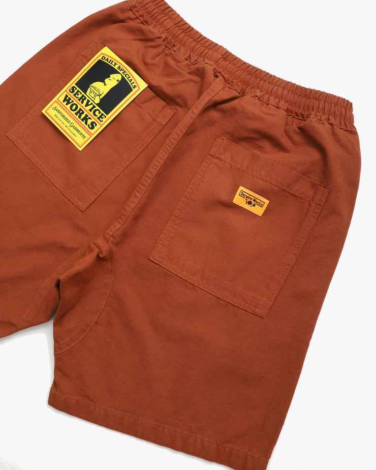 Service Works Classic Canvas Chef Shorts - Terracotta