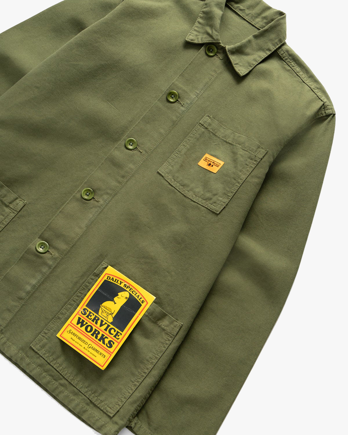 Service Works Classic Canvas Chore Shirt - Olive | Service Works Jackets & Coats | JEANSTORE