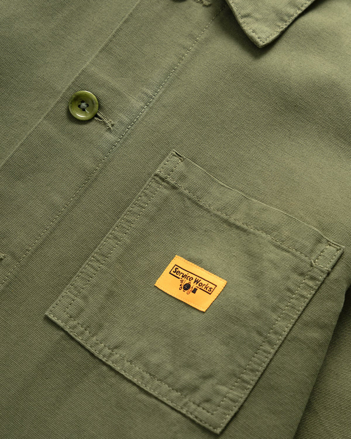 Service Works Classic Canvas Chore Shirt - Olive | Service Works Jackets & Coats | JEANSTORE