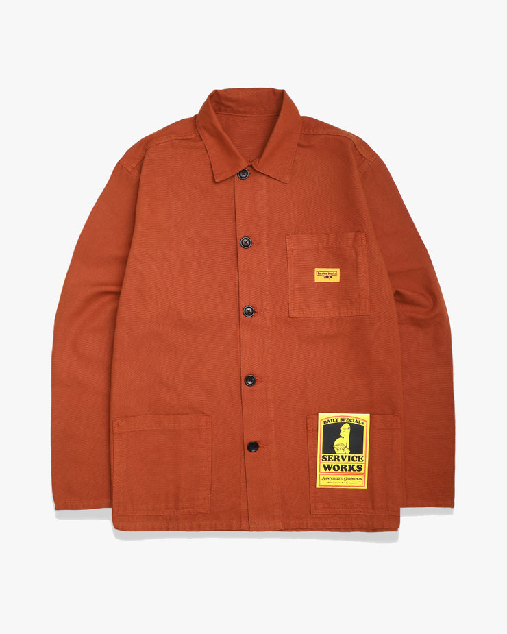 Service Works Classic Canvas Coverall Jacket - Terracotta