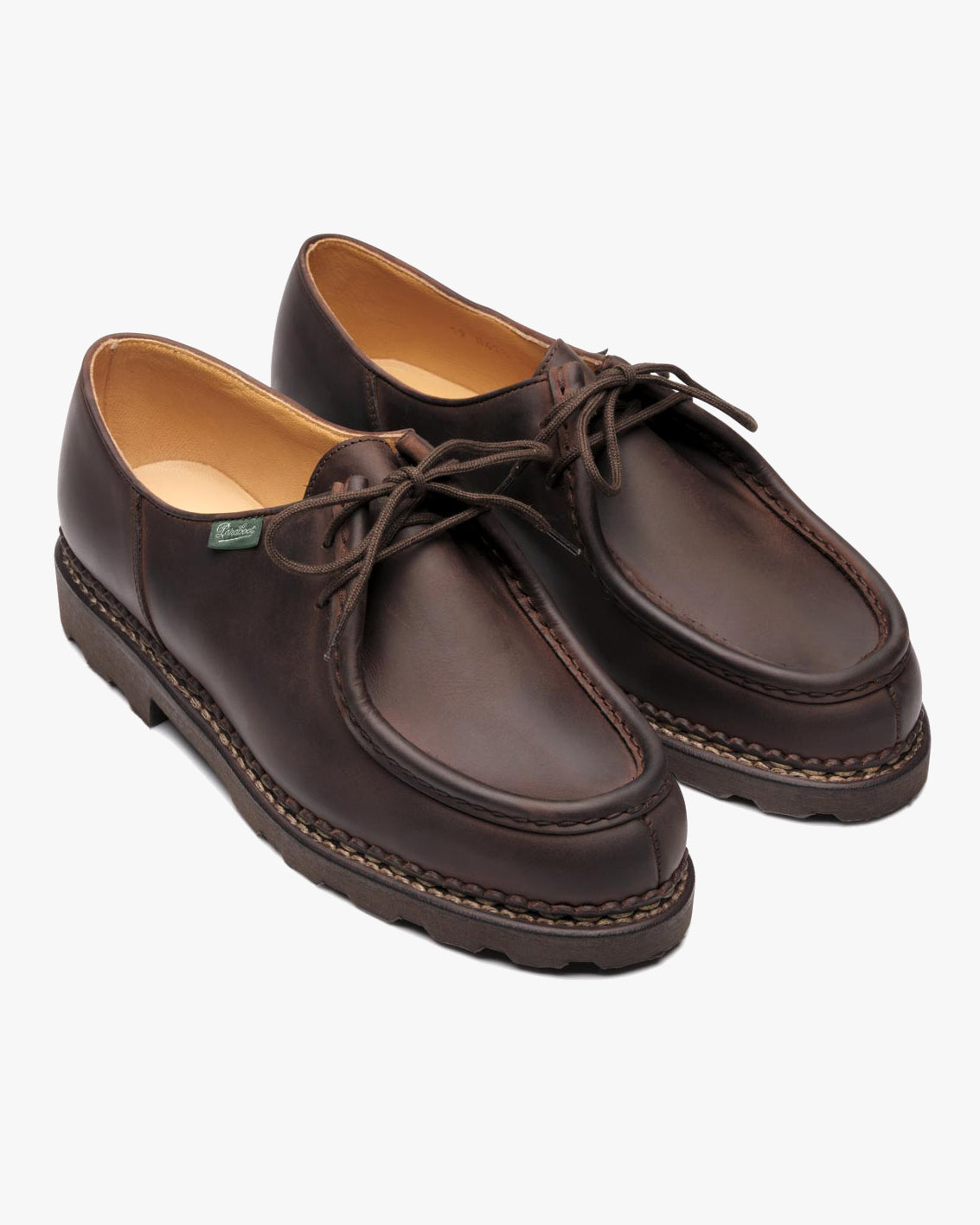 Paraboot Michael Piped Seam Derby Shoe - Nubuck Gringo / Marche Marron | Paraboot Shoes | JEANSTORE