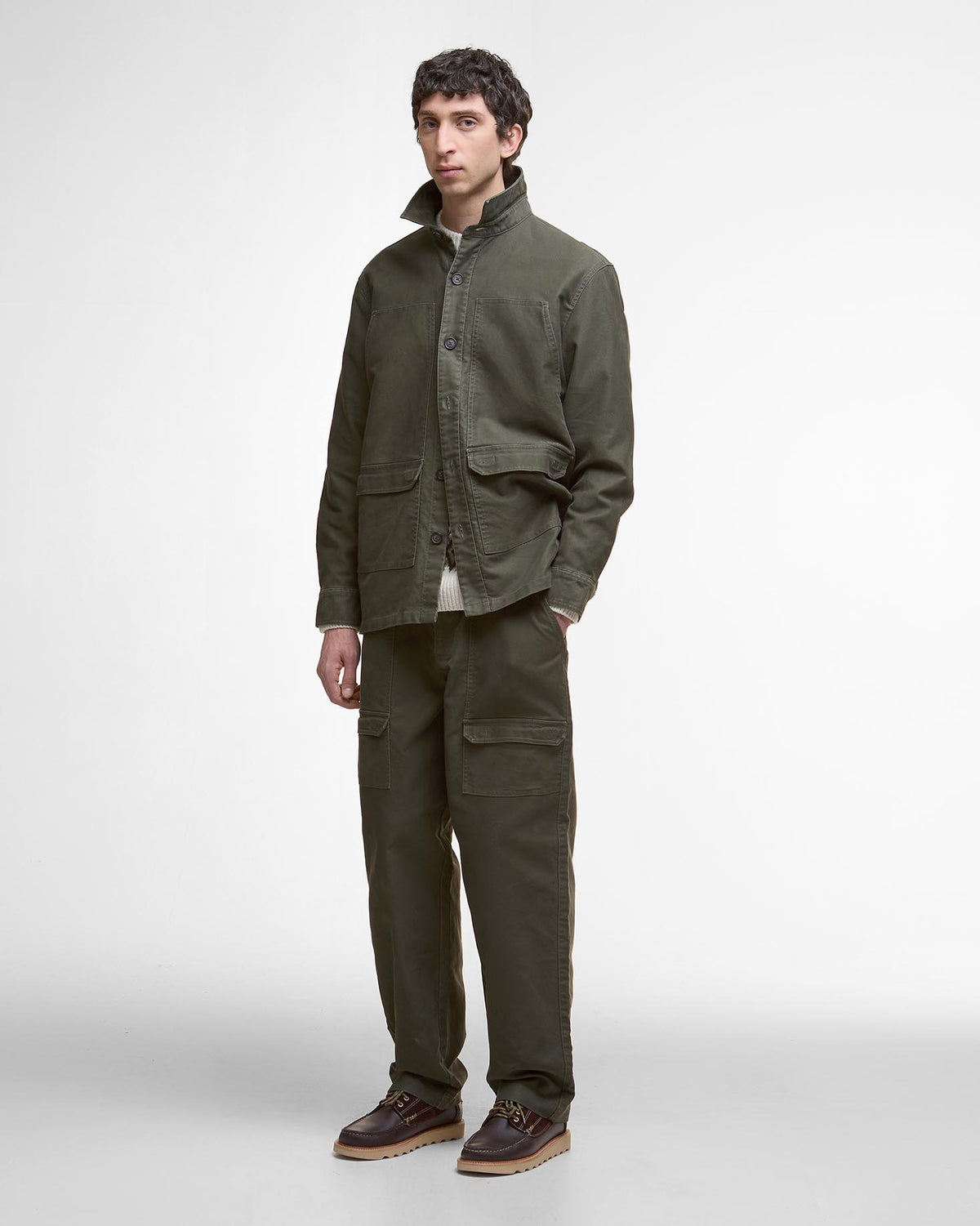 Barbour Heritage Newbirch Oversized Cotton Sateen Overshirt - Forest | Barbour Shirts | Jeanstore