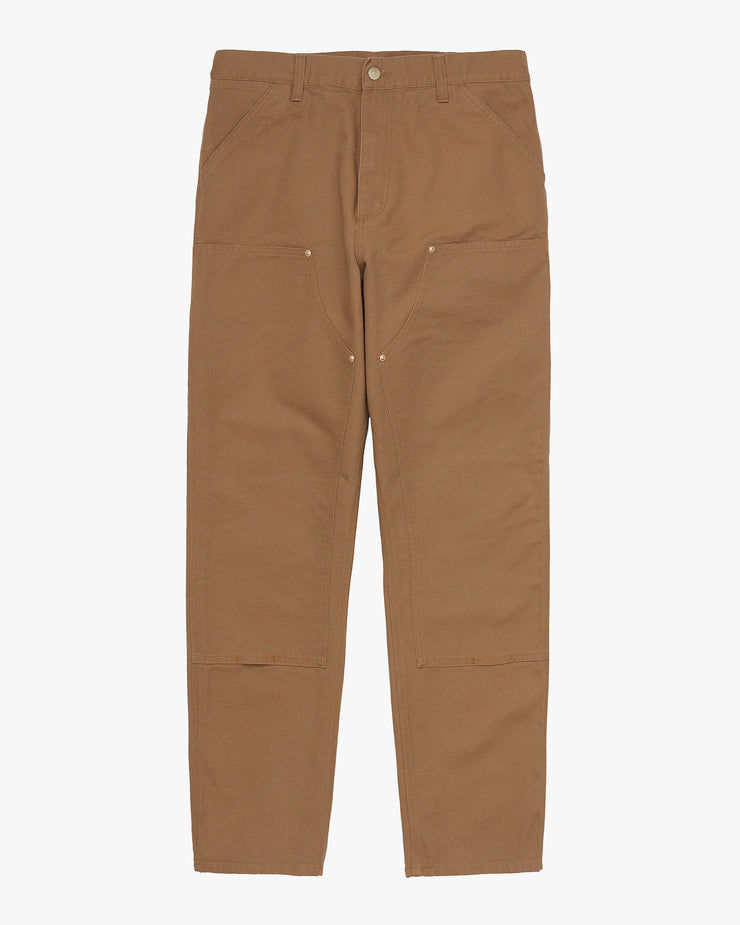 Carhartt WIP Double Knee Pant Relaxed Fit Canvas Trousers - Hamilton Brown Rinsed