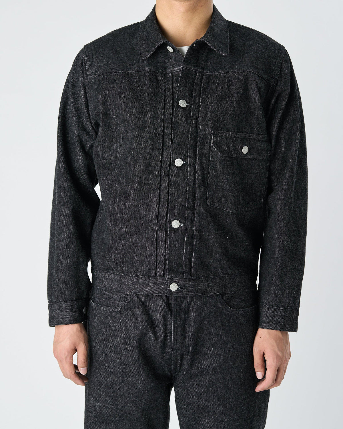 Fullcount 2107BK 13.7oz Selvedge Type I Denim Jacket - Black Onewash