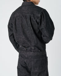 Fullcount 2107BK 13.7oz Selvedge Type I Denim Jacket - Black Onewash