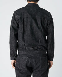 Fullcount 2107BK 13.7oz Selvedge Type I Denim Jacket - Black Onewash
