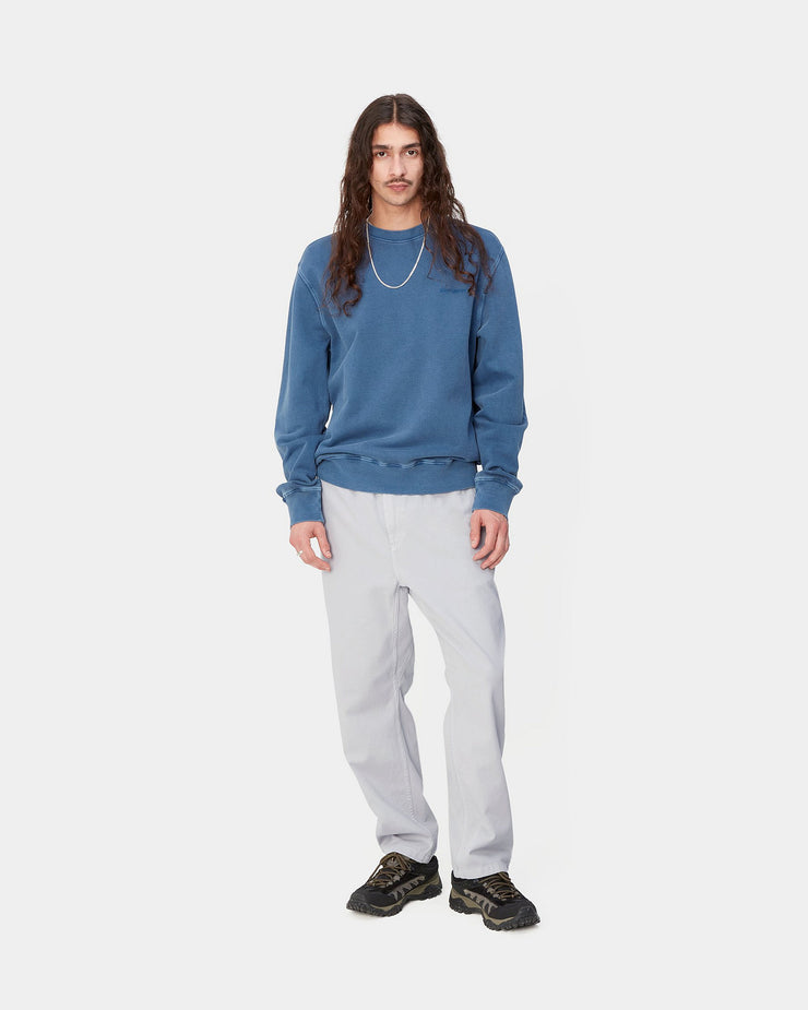 Carhartt WIP Flint Pant Regular Tapered Mens Trousers - Sonic Silver Garment Dyed