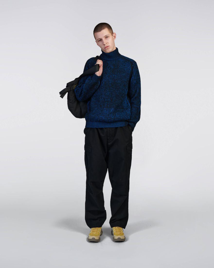 Edwin Roni High Collar Sweater - Black / Blue | Edwin Sweaters & Knitwear | JEANSTORE