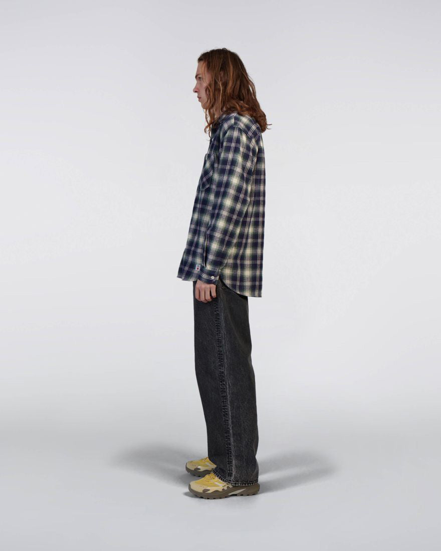 Edwin L/S Work Shirt - Navy / Green | Edwin Shirts | JEANSTORE