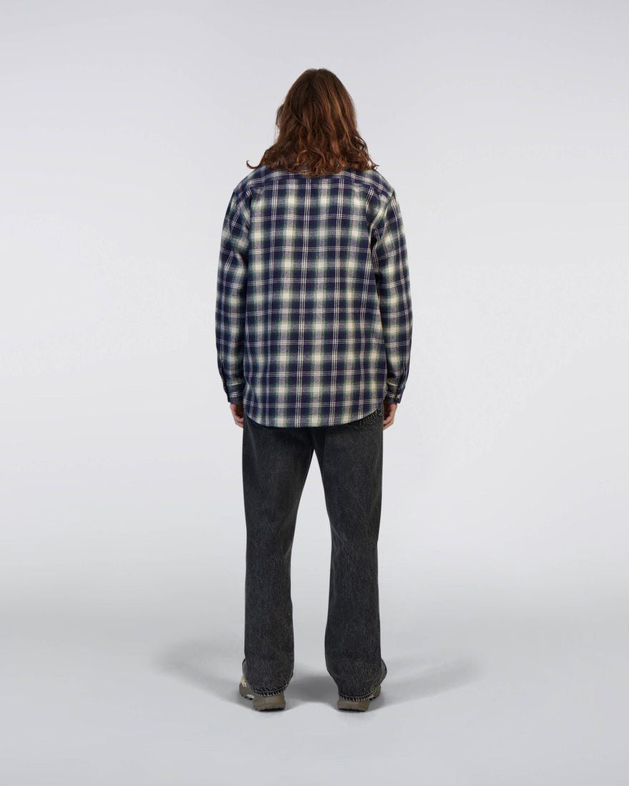 Edwin L/S Work Shirt - Navy / Green | Edwin Shirts | JEANSTORE