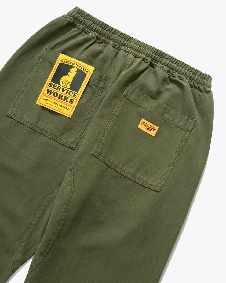 Service Works Classic Canvas Chef Pant - Olive | Service Works Chinos & Non-Denim Pants | JEANSTORE