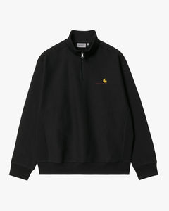 Carhartt WIP Half Zip American Script Sweat - Black