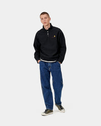 Carhartt WIP Half Zip American Script Sweat - Black | Carhartt WIP Sweaters & Knitwear | JEANSTORE