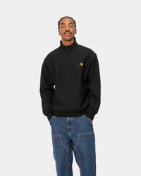 Carhartt WIP Half Zip American Script Sweat - Black | Carhartt WIP Sweaters & Knitwear | JEANSTORE
