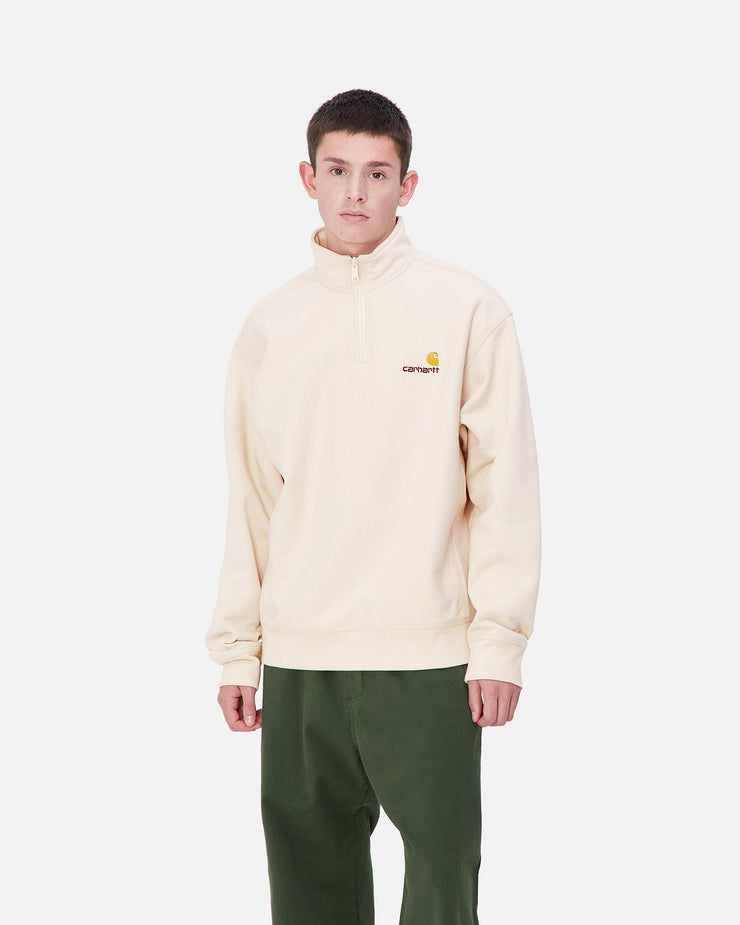 Carhartt WIP Half Zip American Script Sweat - Moonbeam