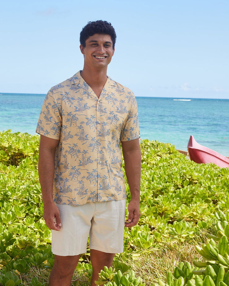 Reyn Spooner Hawaii Recalls Rayon Camp Shirt - Yellow