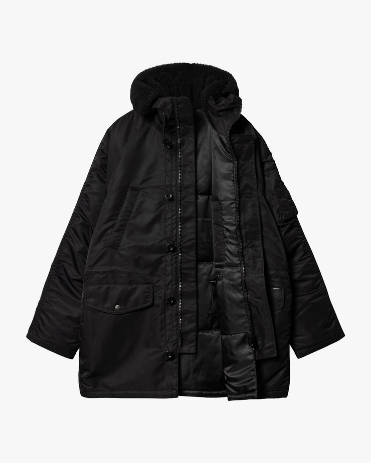 Carhartt WIP Hooded Olten Parka - Black