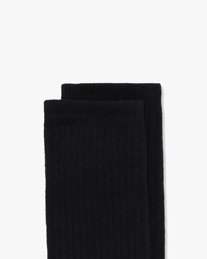 Hemen Biarritz HMN04 Organic Cotton Rib Sport Socks - Black