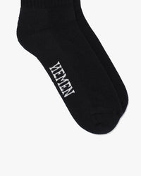 Hemen Biarritz HMN04 Organic Cotton Rib Sport Socks - Black | Hemen Biarritz Socks | JEANSTORE