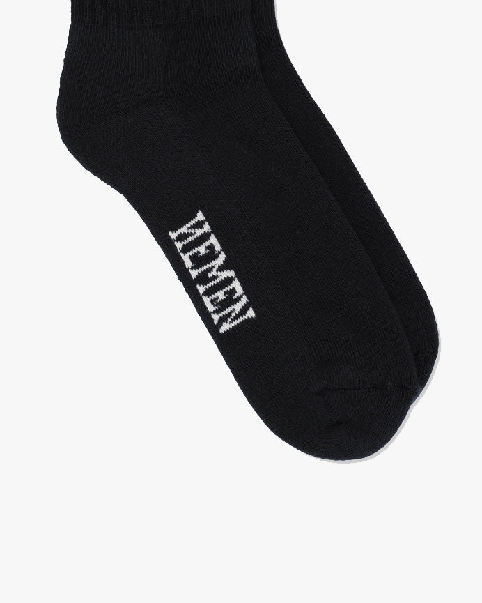 Hemen Biarritz HMN04 Organic Cotton Rib Sport Socks - Black