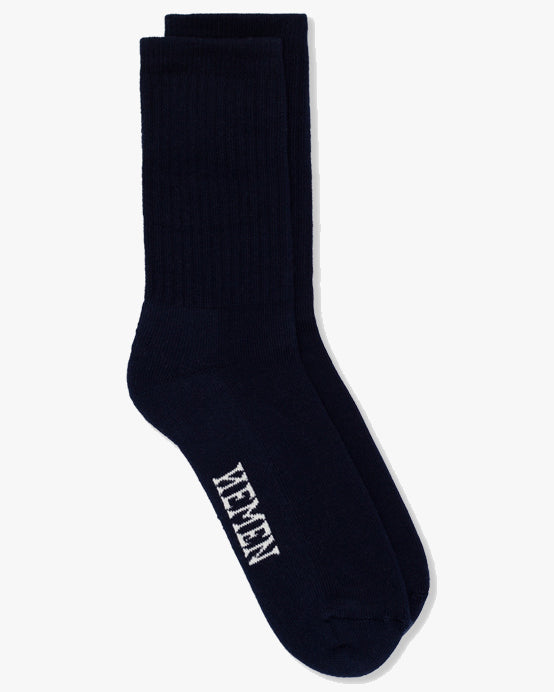 Hemen Biarritz HMN04 Organic Cotton Rib Sport Socks - Navy