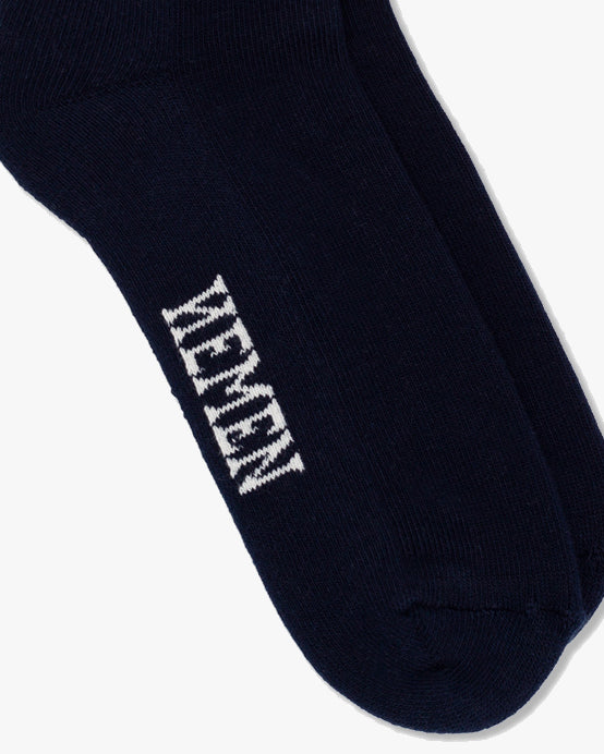 Hemen Biarritz HMN04 Organic Cotton Rib Sport Socks - Navy