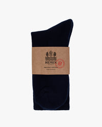 Hemen Biarritz HMN04 Organic Cotton Rib Sport Socks - Navy | Hemen Biarritz Socks | JEANSTORE