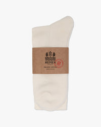 Hemen Biarritz HMN04 Organic Cotton Rib Sport Socks - Natural | Hemen Biarritz Socks | JEANSTORE