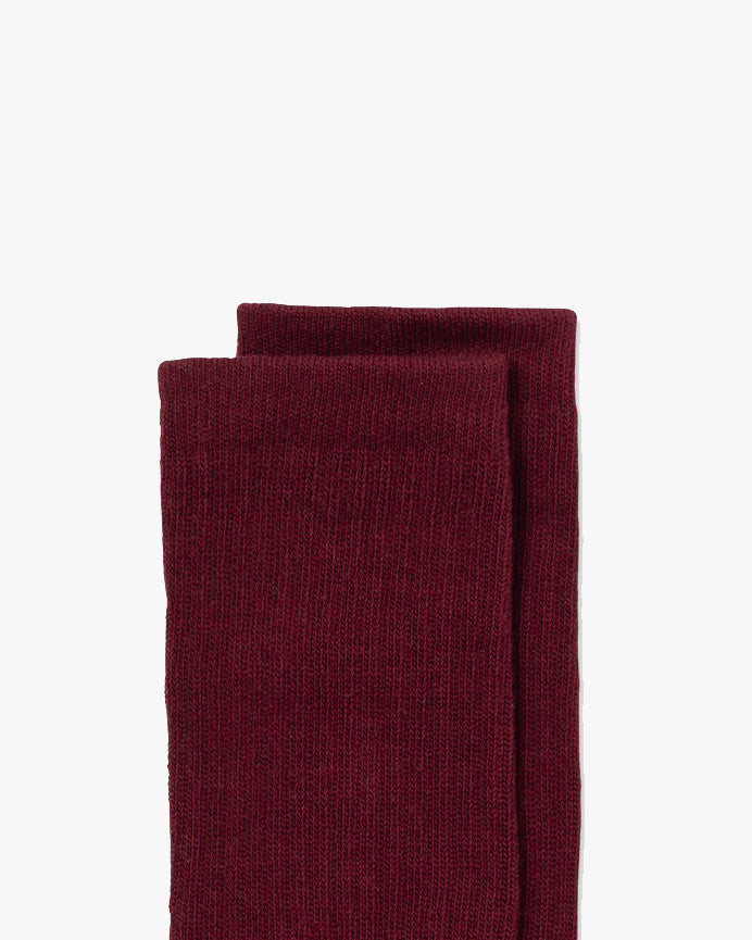 Hemen Biarritz HMN04 Organic Cotton Rib Sport Socks - Wine Red