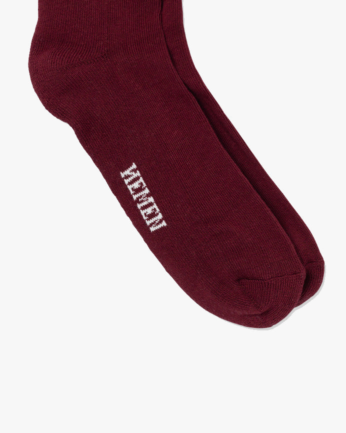 Hemen Biarritz HMN04 Organic Cotton Rib Sport Socks - Wine Red